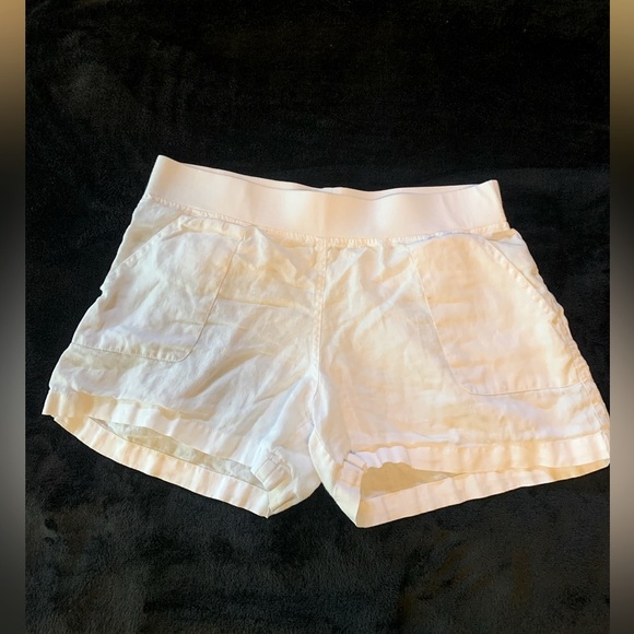 Allen Allen Pants - ALLEN ALLEN 100% Linen White Shorts